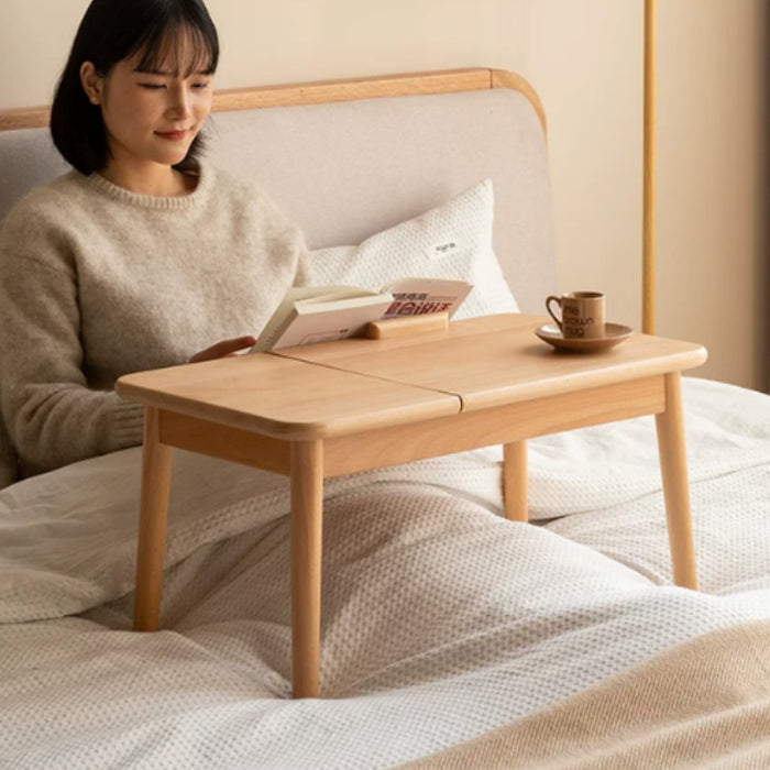 Salma 62cm FAS-Graded Solid American Oak Wood Height Adjustable Single Study Table/Bay Window Table For Home