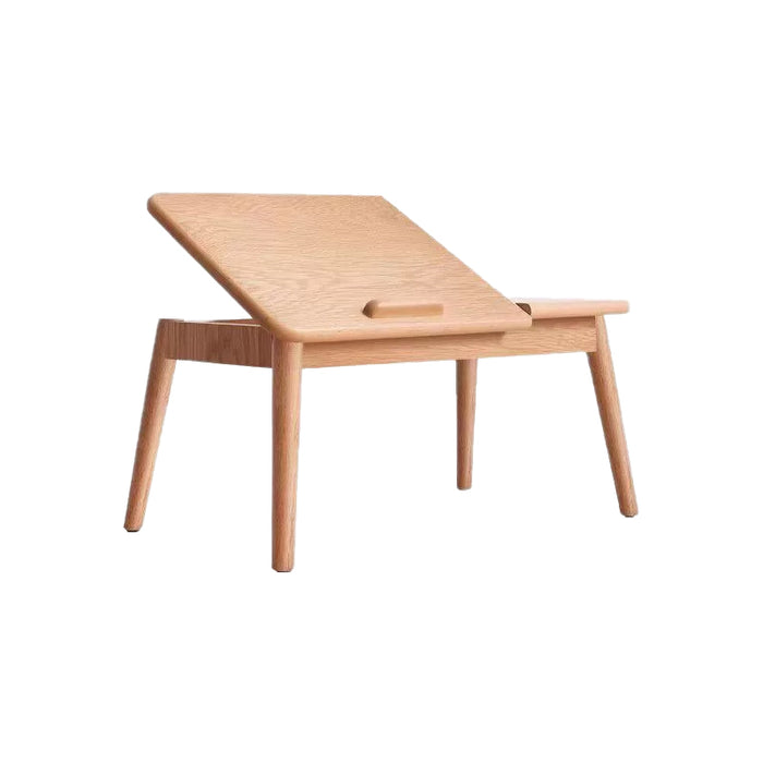 Salma 62cm FAS-Graded Solid American Oak Wood Height Adjustable Single Study Table/Bay Window Table For Home