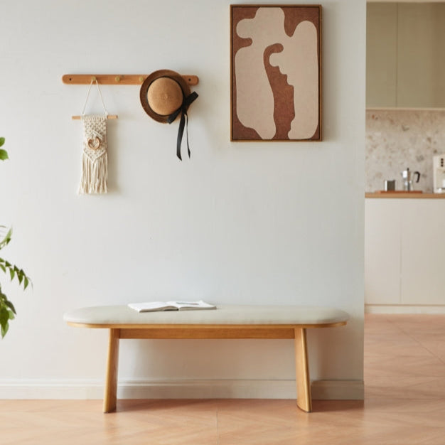 Selby Natural Wood Frame Multi-Purpose Bench with Soft Cushioned Seat