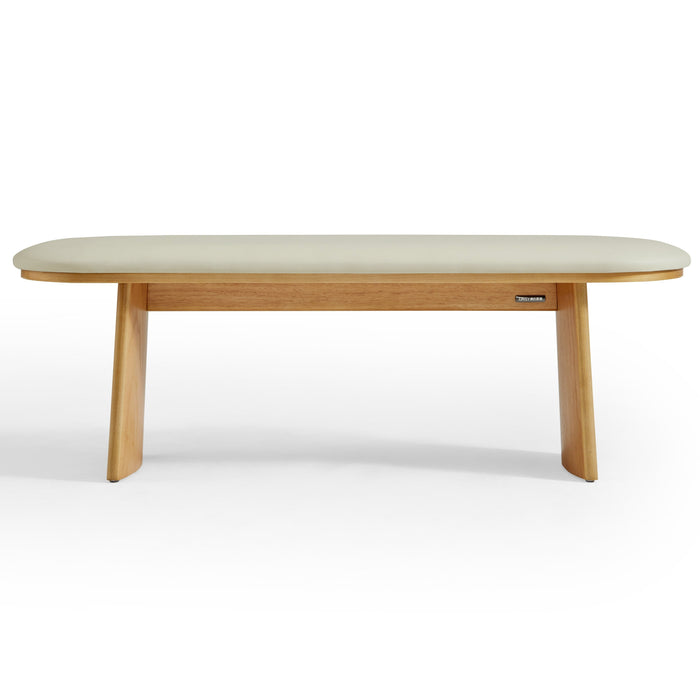 Selby Natural Wood Frame Multi-Purpose Bench with Soft Cushioned Seat