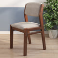 Selee Height-Adjustable Solid Timber Study Chair/ Dining Chair /Rubberwood/Cotton and Linen/Walnut