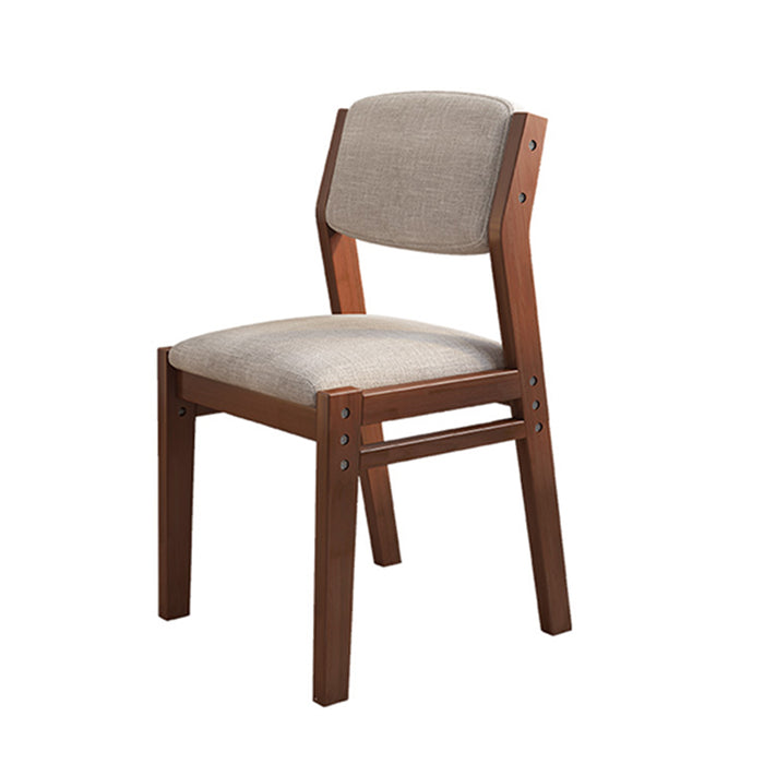 Selee Height-Adjustable Solid Timber Study Chair/ Dining Chair /Rubberwood/Cotton and Linen/Walnut