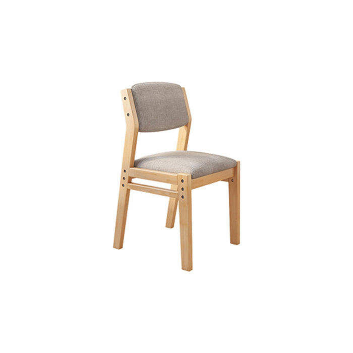 Selee Height-Adjustable Solid Timber Study Chair/ Dining Chair /Rubberwood/Cotton and Linen/Natural