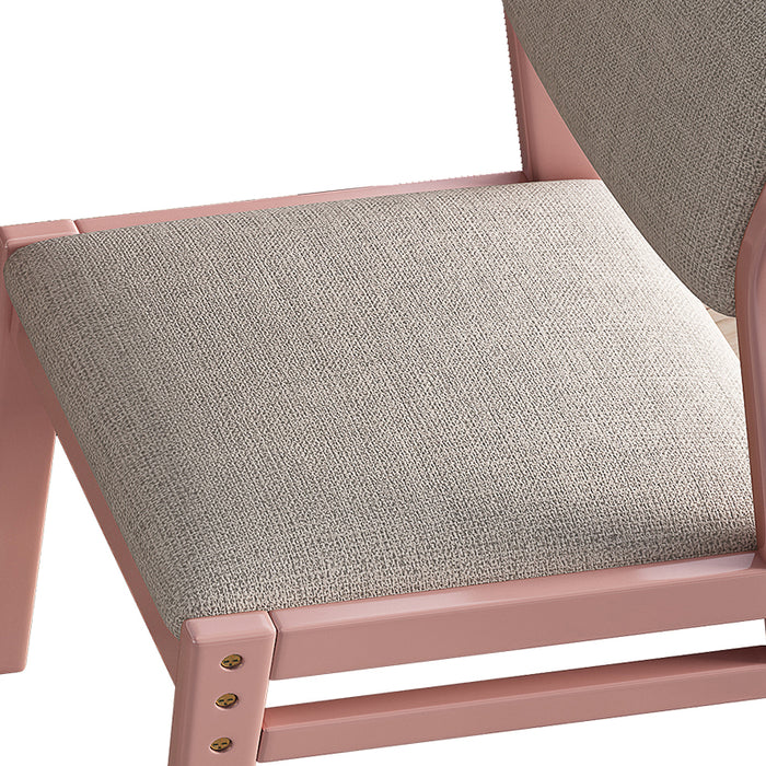 Selee Height-Adjustable Solid Timber Study Chair/ Dining Chair /Rubberwood/Cotton and Linen/Pink