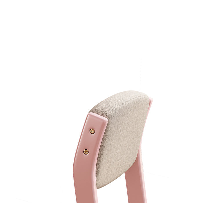 Selee Height-Adjustable Solid Timber Study Chair/ Dining Chair /Rubberwood/Cotton and Linen/Pink