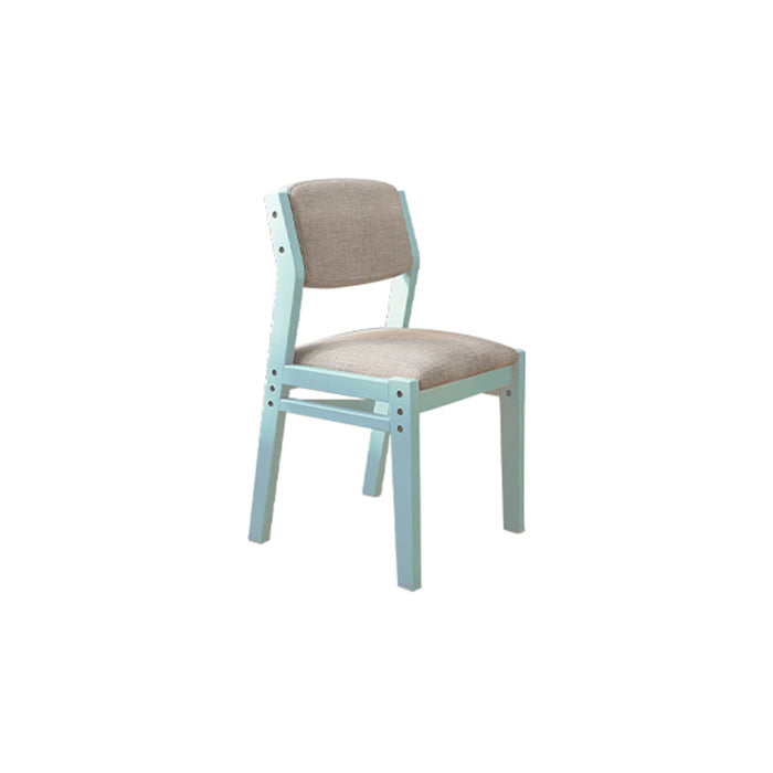Selee Height-Adjustable Solid Timber Study Chair/ Dining Chair/Rubberwood/Cotton and Linen/Blue