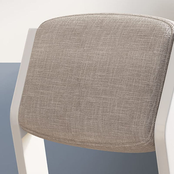Selee Height-Adjustable Solid Timber Study Chair/Dining Chair/Rubberwood/Cotton and Linen/White