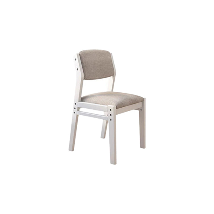 Selee Height-Adjustable Solid Timber Study Chair/Dining Chair/Rubberwood/Cotton and Linen/White
