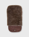 Shoe Polishing Mitt in Dark Brown Leather/Shearling