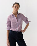Sidney Shirt in Red/Sky Banker Stripe Poplin