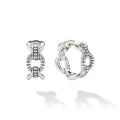Signature Caviar Sterling Silver Caviar Link Oval Hoop Earrings