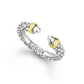 Signature Caviar Two-Tone Mini Versa Stacking Ring
