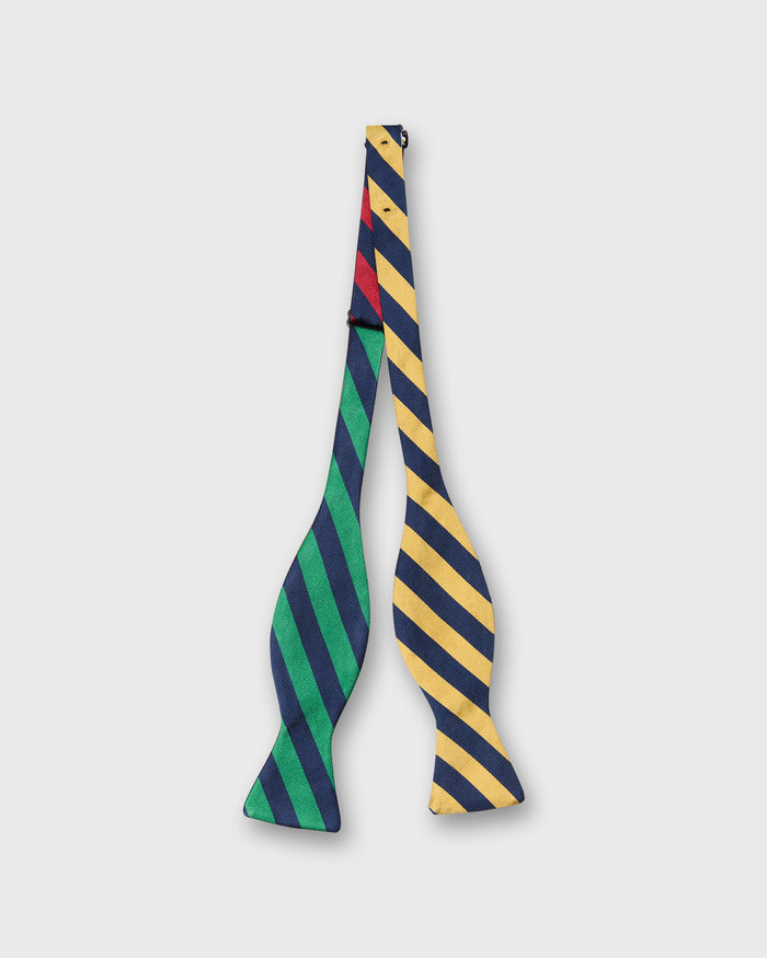 Silk Bow Tie in Navy Quad Stripes