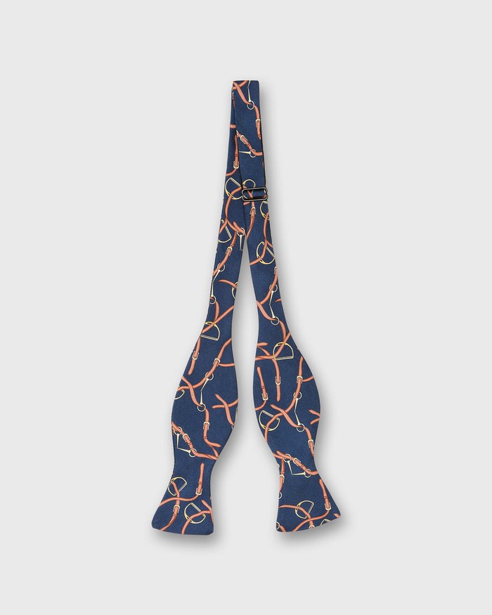 Silk Bow Tie in Navy Stirrups