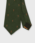 Silk Club Tie in Forest/Brown Golfer