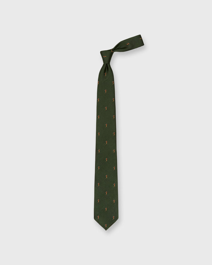 Silk Club Tie in Forest/Brown Golfer