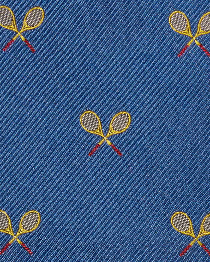 Silk Club Tie in Lapis/Yellow Racket