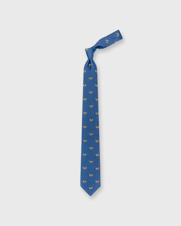Silk Club Tie in Lapis/Yellow Racket