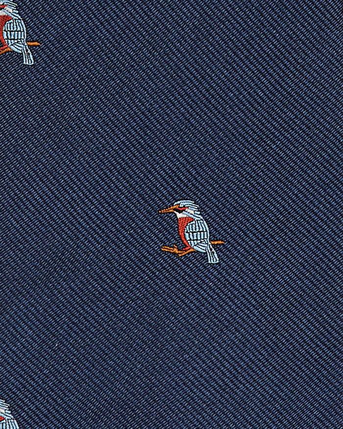 Silk Club Tie in Navy/Ice/Red Kingfisher