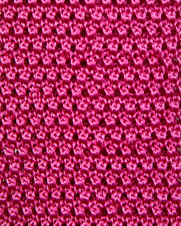 Silk Knit Tie in Fuchsia