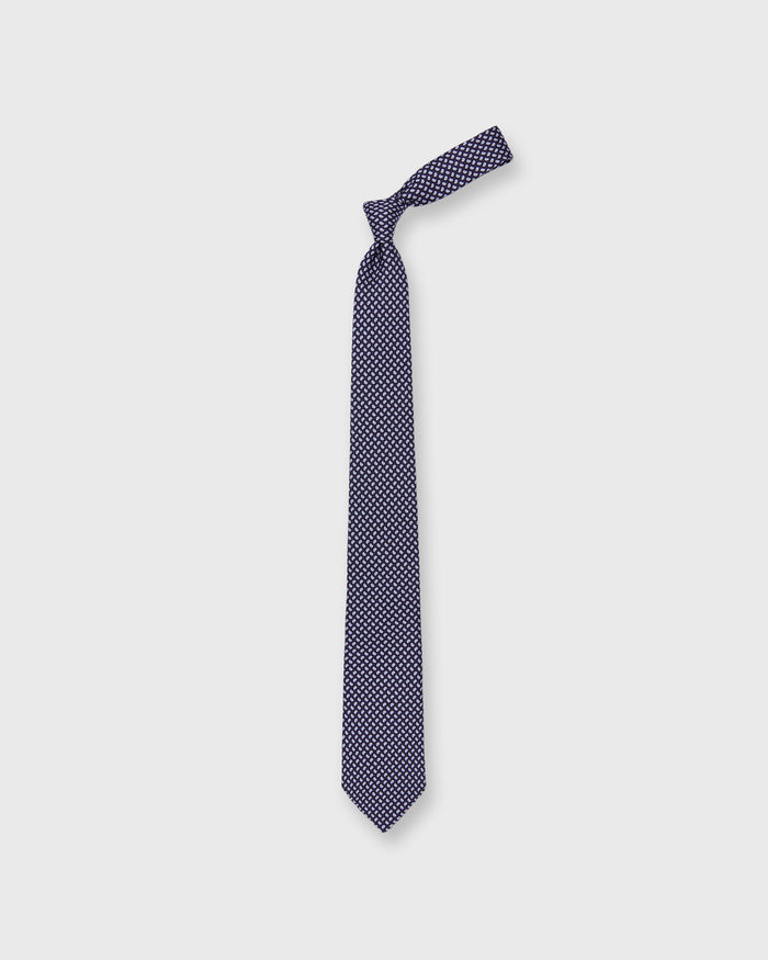 Silk Print Tie in Navy/Blue Mini Paisley