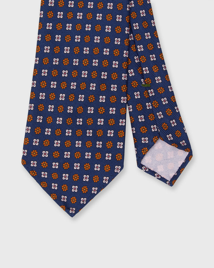 Silk Print Tie in Navy/Nantucket/Soft Pink Flower
