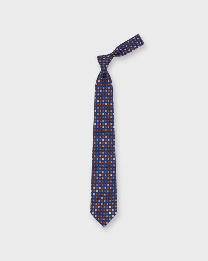 Silk Print Tie in Navy/Nantucket/Soft Pink Flower