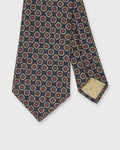 Silk Print Tie in Pacific/Purple/Berry Foulard