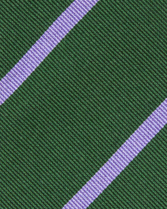 Silk Woven Tie in Green/Peri Bar Stripe