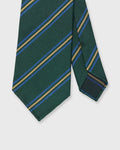 Silk Woven Tie in Lovat/Ocean/Gold Stripe