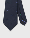 Silk Woven Tie in Navy/Blue Dot
