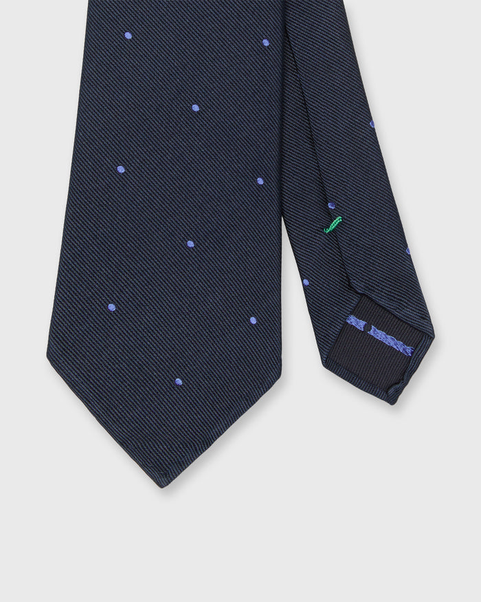 Silk Woven Tie in Navy/Blue Dot