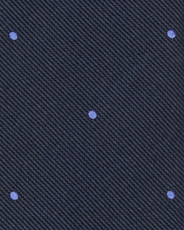Silk Woven Tie in Navy/Blue Dot