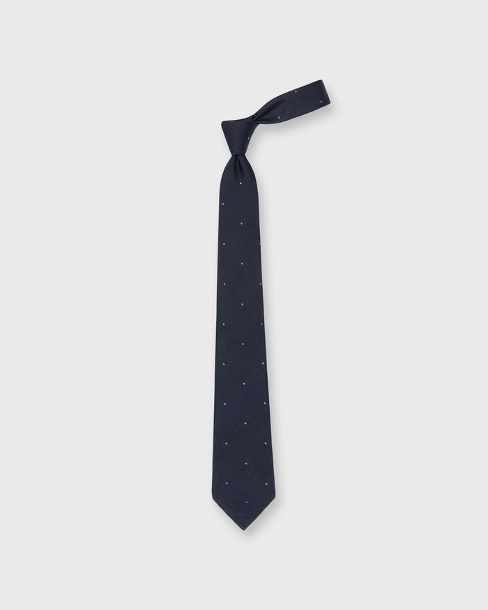 Silk Woven Tie in Navy/Blue Dot