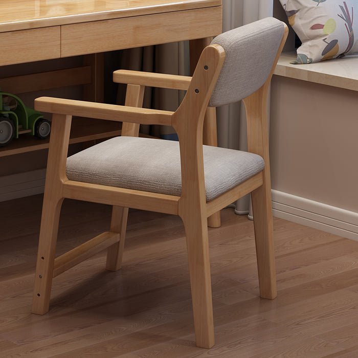Sinoa Solid Timber Study Chair/Dining Chair/Rubberwood/Cotton and Linen