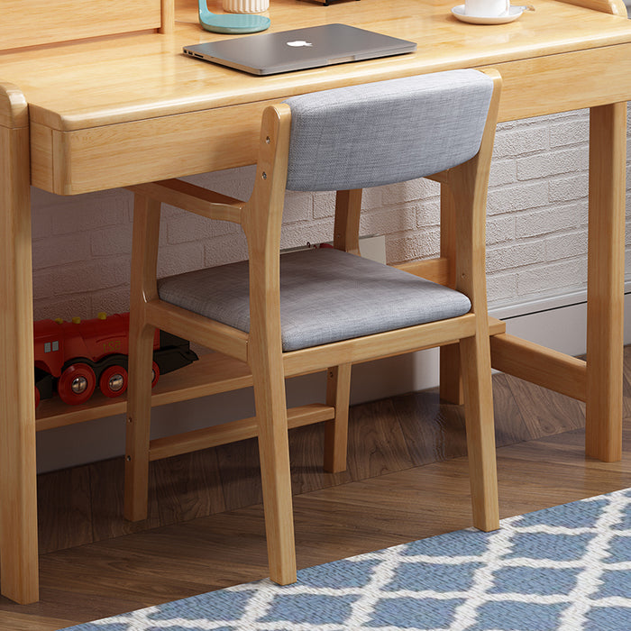 Sinoa Solid Timber Study Chair/Dining Chair/Rubberwood/Cotton and Linen