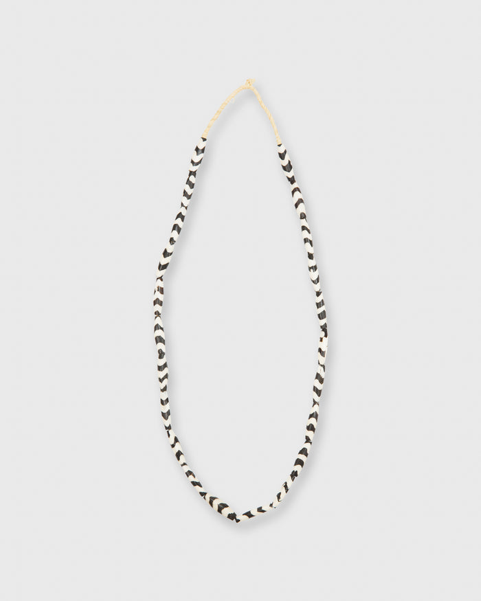 Small Elongated Cowbone Beads Brown/White Zigzag