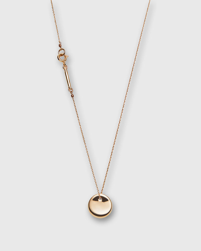 Small Round Pendant Necklace in Gold