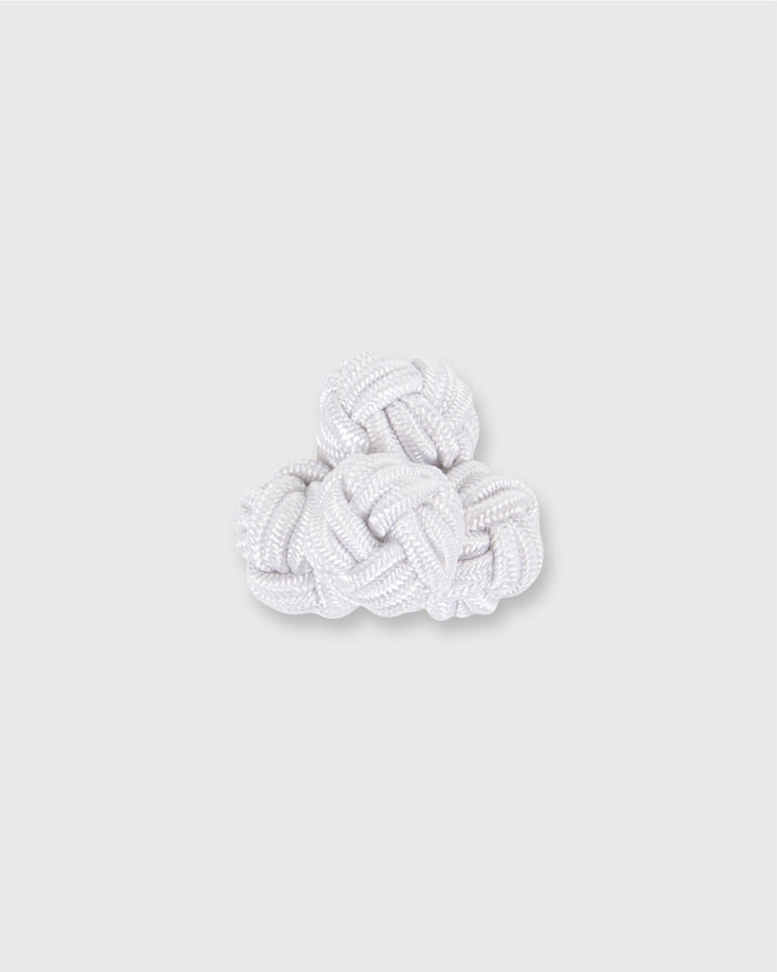 Small Silk Knot Cufflinks in White