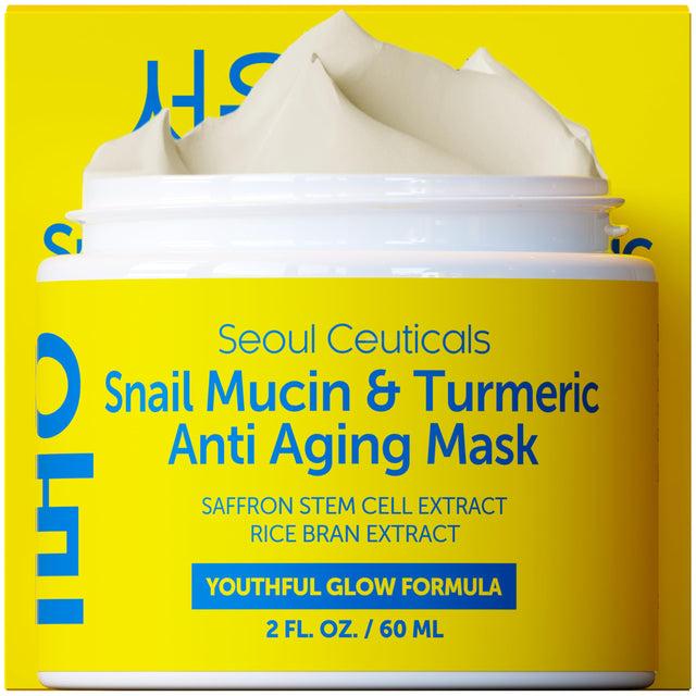 Snail Mucin & Turmeric Anti Aging Mask (Pack of 2)