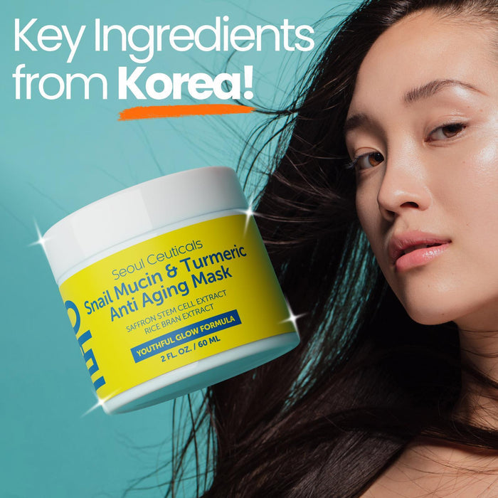 Snail Mucin & Turmeric Anti Aging Mask (Pack of 2)