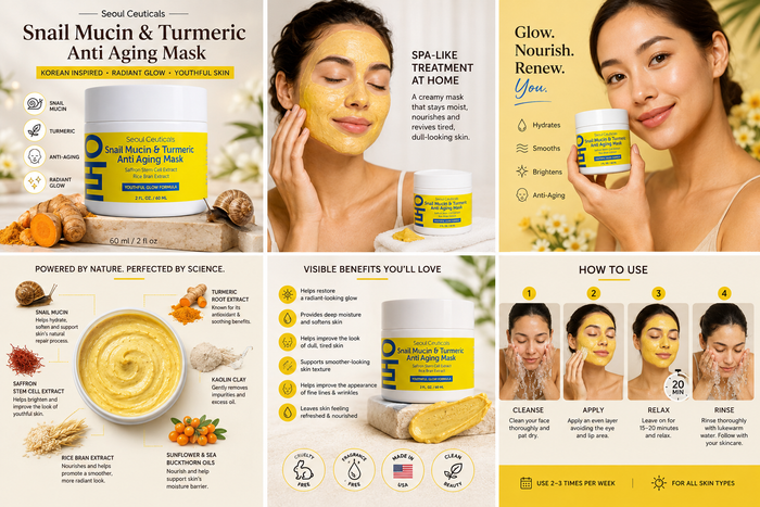 Snail Mucin & Turmeric Anti Aging Mask (Pack of 2)