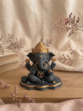 Solid Iron & Gold-Accented Lord Ganesha Statue (3D Printed) – 100% Core Infill & Energetically Charged