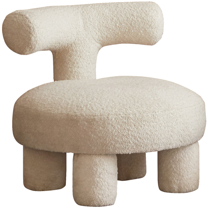 Sophie White Kids Chair in Boucle Upholstered/Boucle Plush Cushioned Kids Chair