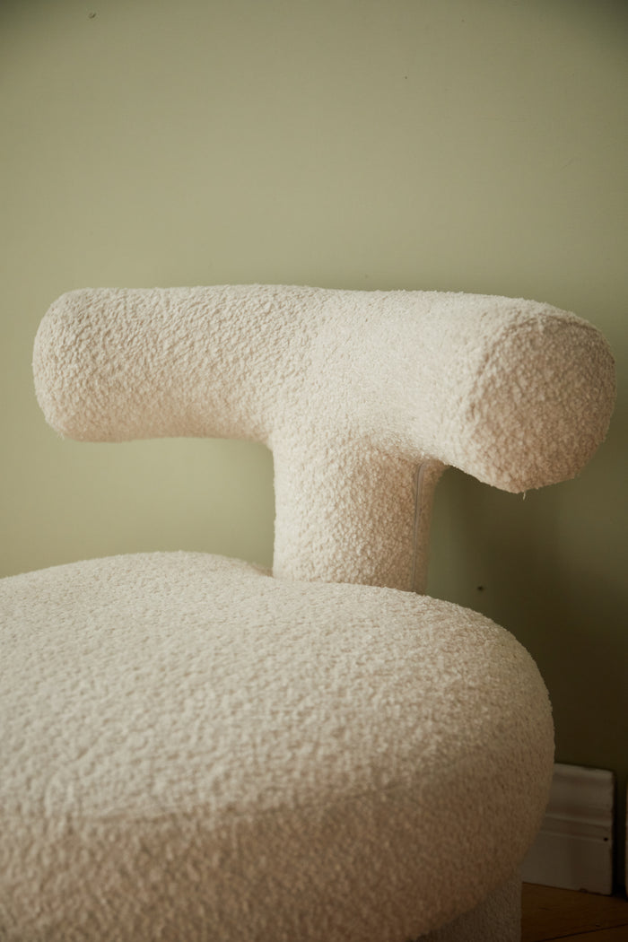 Sophie White Kids Chair in Boucle Upholstered/Boucle Plush Cushioned Kids Chair