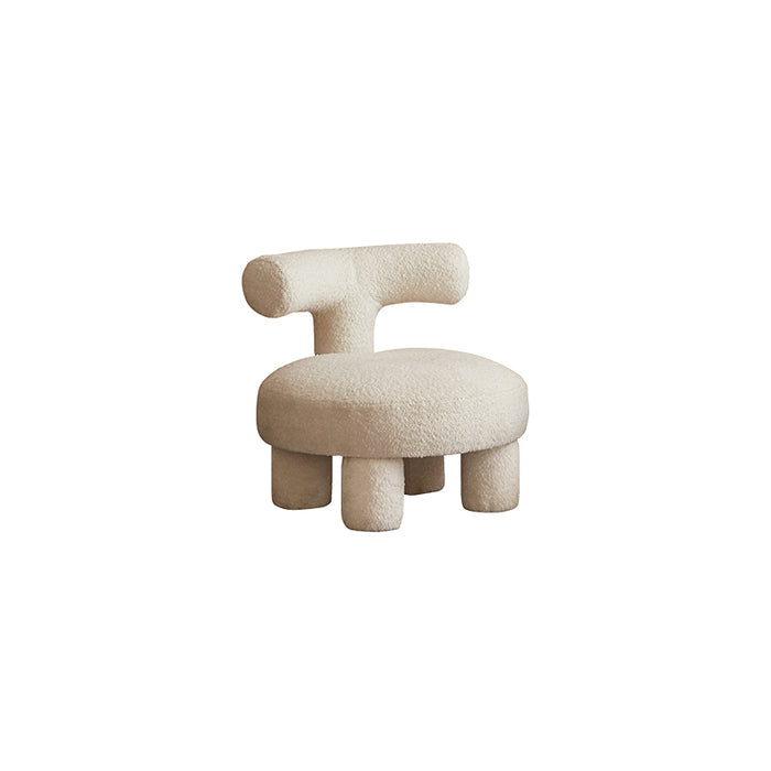 Sophie White Kids Chair in Boucle Upholstered/Boucle Plush Cushioned Kids Chair