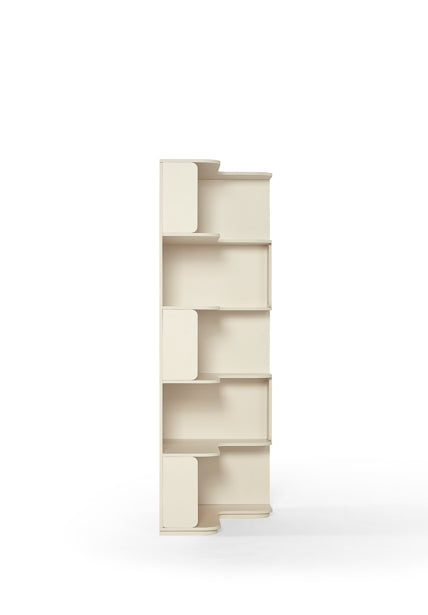 Space Saving  Engineered Wood Corner Bookcase/Storage Shelves in Cream White
