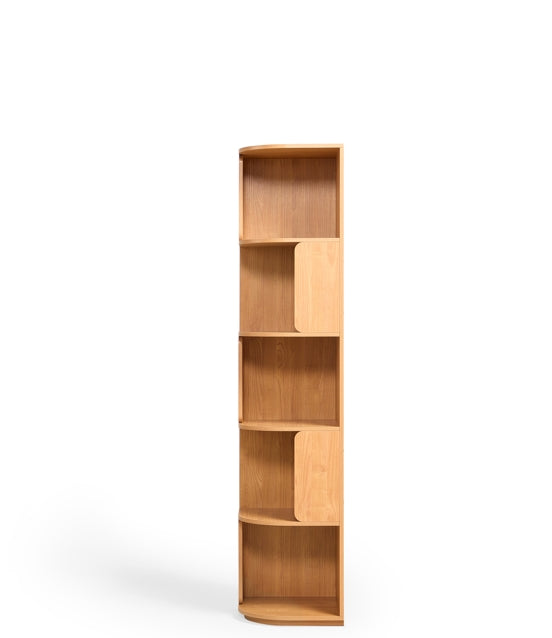 Space Saving Engineered Wood Corner Bookcase/Storage Shelves in Natural Wood