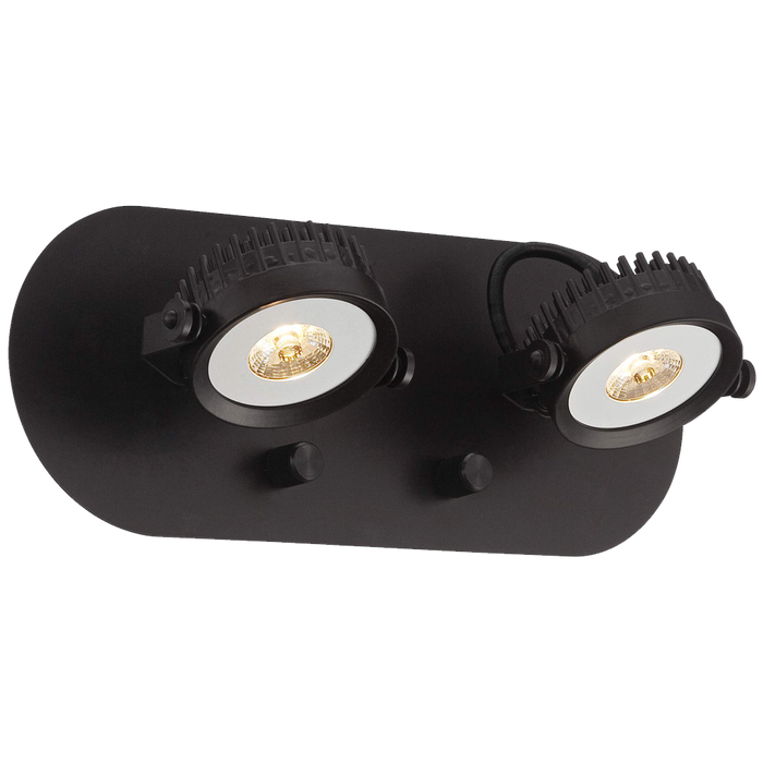 Spotlight Plug In Led Brown Two Head Wall Lamp