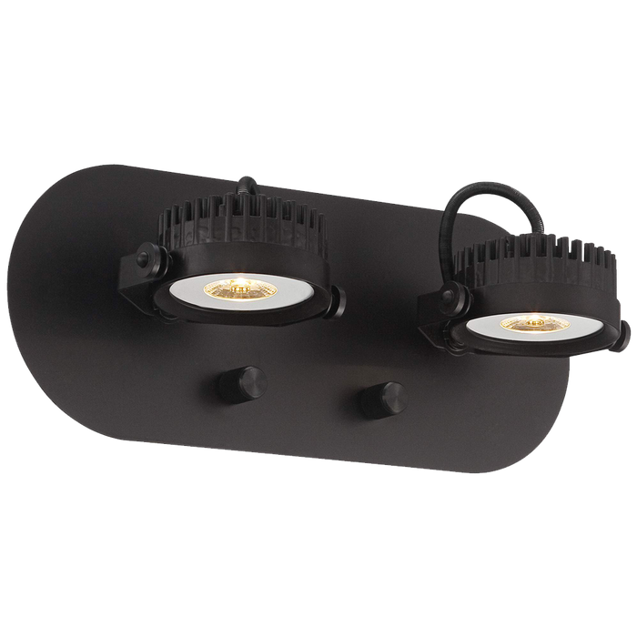 Spotlight Plug In Led Brown Two Head Wall Lamp